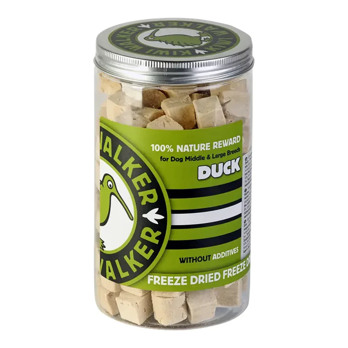 Kiwi Walker 100% KACZKA liofilizowane smaczki dla dużych psów 115g – packshot produktu na białym tle