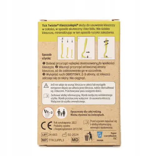 Tick Twister Clip Box - kleszczołapki, zestaw 3szt. w różnych rozmiarach - Fioletowy
