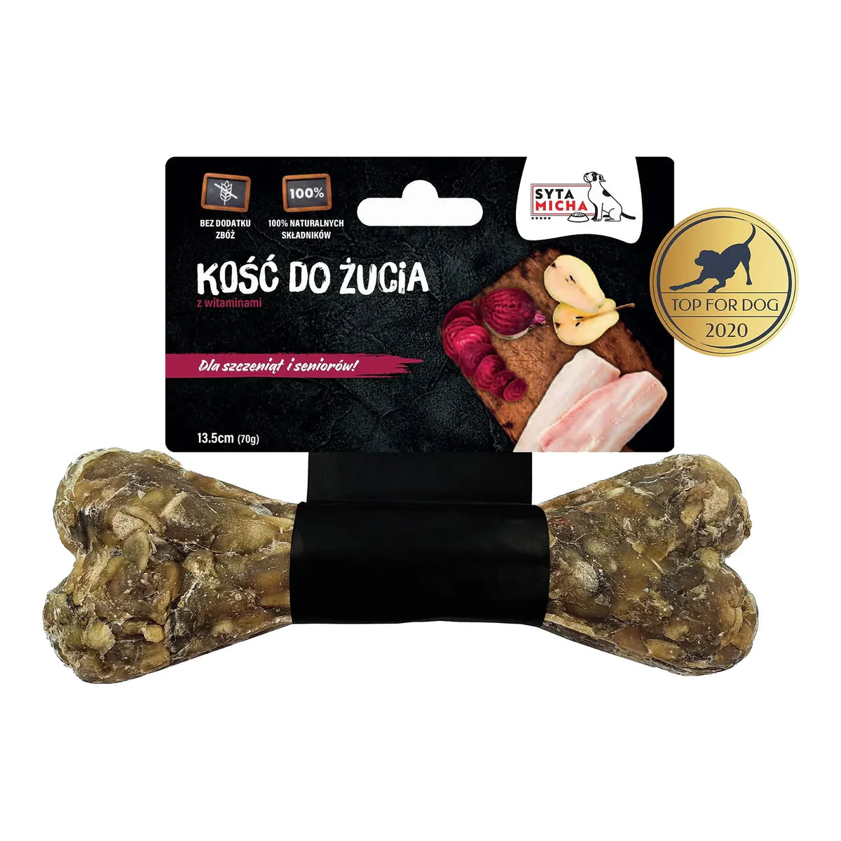 Kość do żucia dla szczeniąt i seniorów 13.5 cm – packshot produktu na białym tle