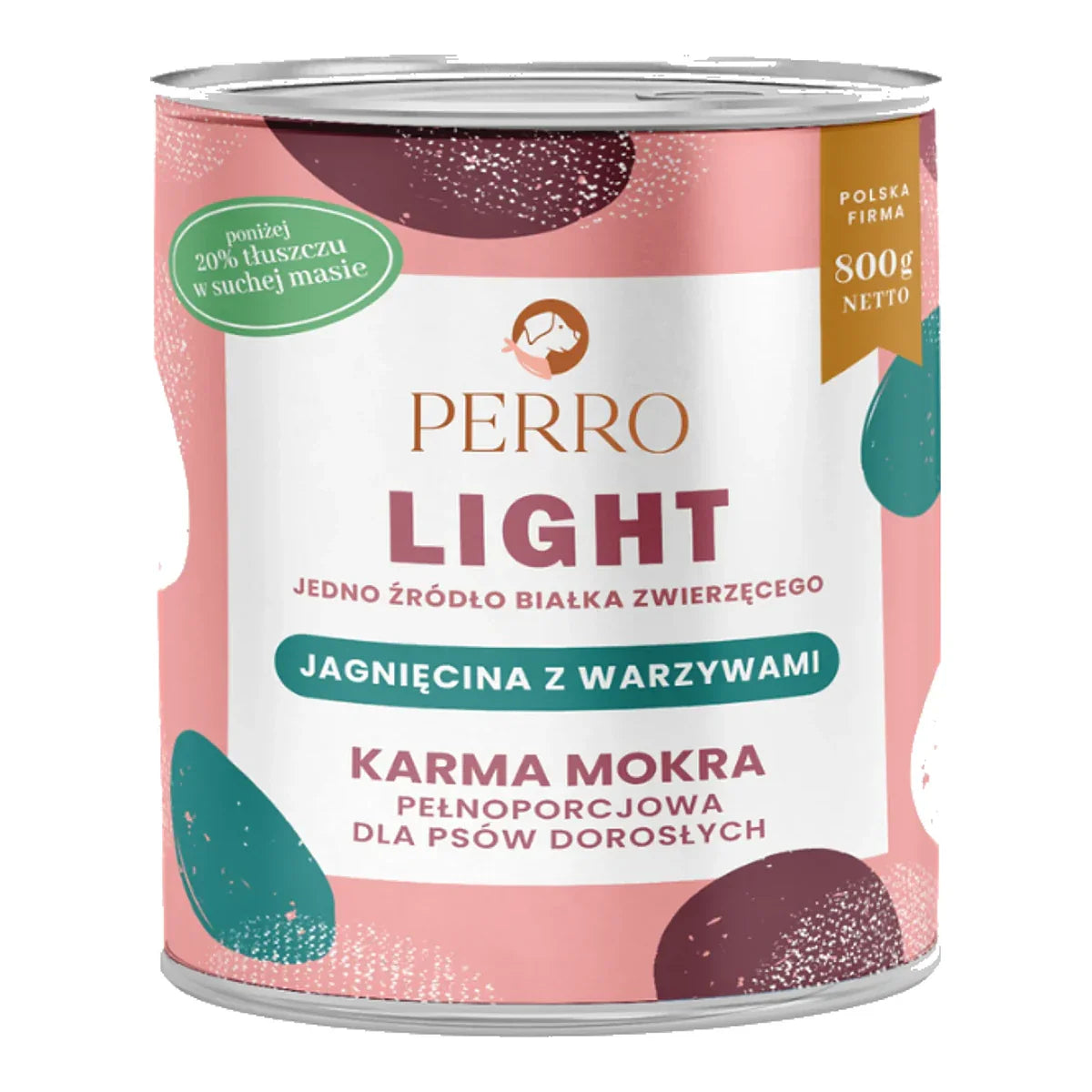 LIGHT Karma mokra Jagnięcina z warzywami – monobiałkowa formuła dla psów dorosłych 400g – packshot produktu na białym tle