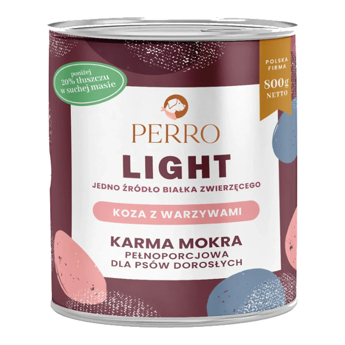 LIGHT Karma mokra Koza z warzywami – monobiałkowa formuła dla psów dorosłych 400g – packshot produktu na białym tle