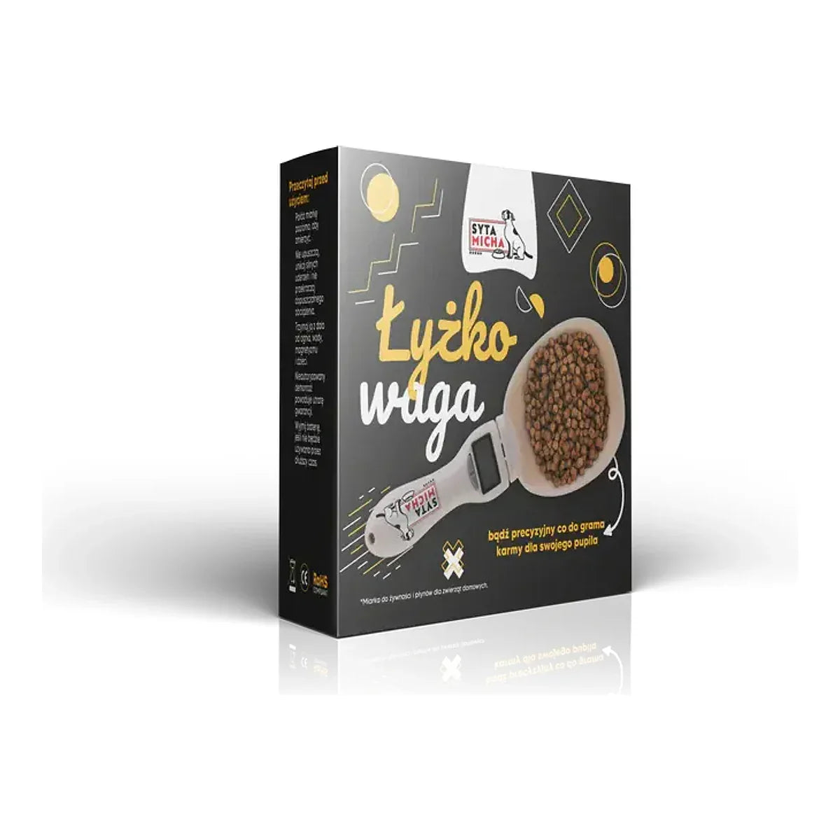 Łyżko-waga do karmy dla psa – packshot produktu na białym tle