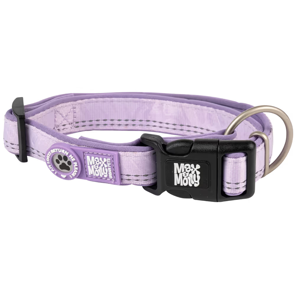 Szelki Max&Molly GOTCHA! Smart ID Matrix 2.0 Collar Lavender - obroża dla psa z identyfikatorem QR, fioletowa Max&Molly