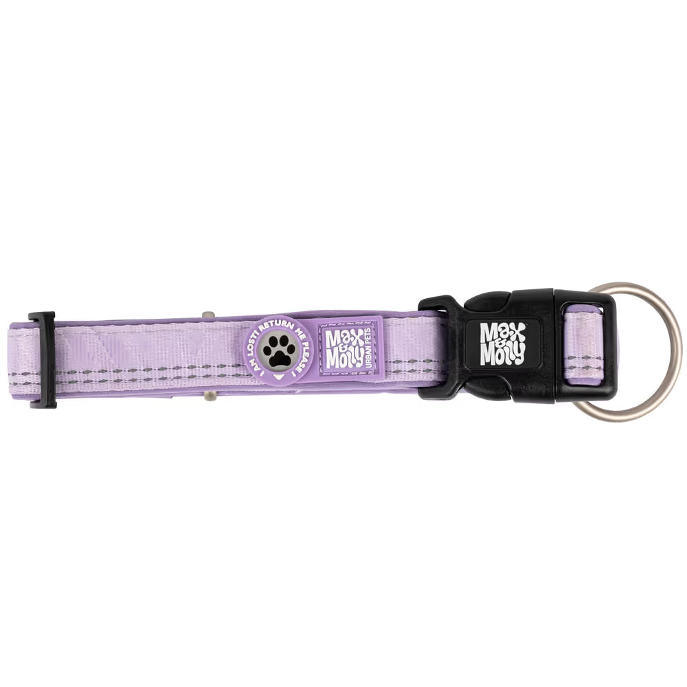 Szelki Max&Molly GOTCHA! Smart ID Matrix 2.0 Collar Lavender - obroża dla psa z identyfikatorem QR, fioletowa Max&Molly