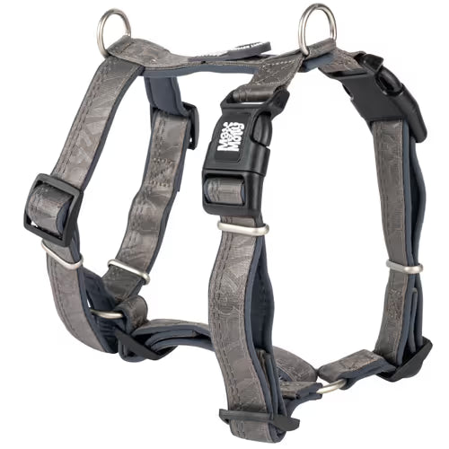 Max&Molly Comfort Harness Matrix 2.0 Stone - miękkie szelki dla psa, z identyfikatorem QR i regulacją, szare Max&Molly