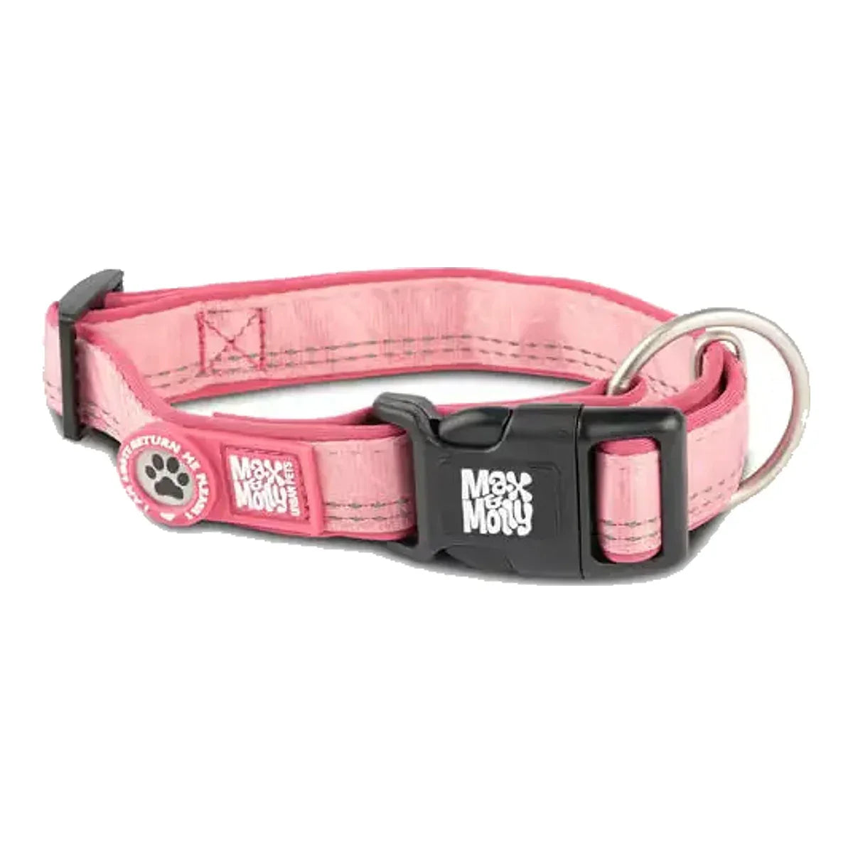 Max&Molly GOTCHA! Smart ID Matrix 2.0 Collar Rose - obroża dla psa z identyfikatorem QR, pastelowa różowa - XS – packshot produktu na białym tle