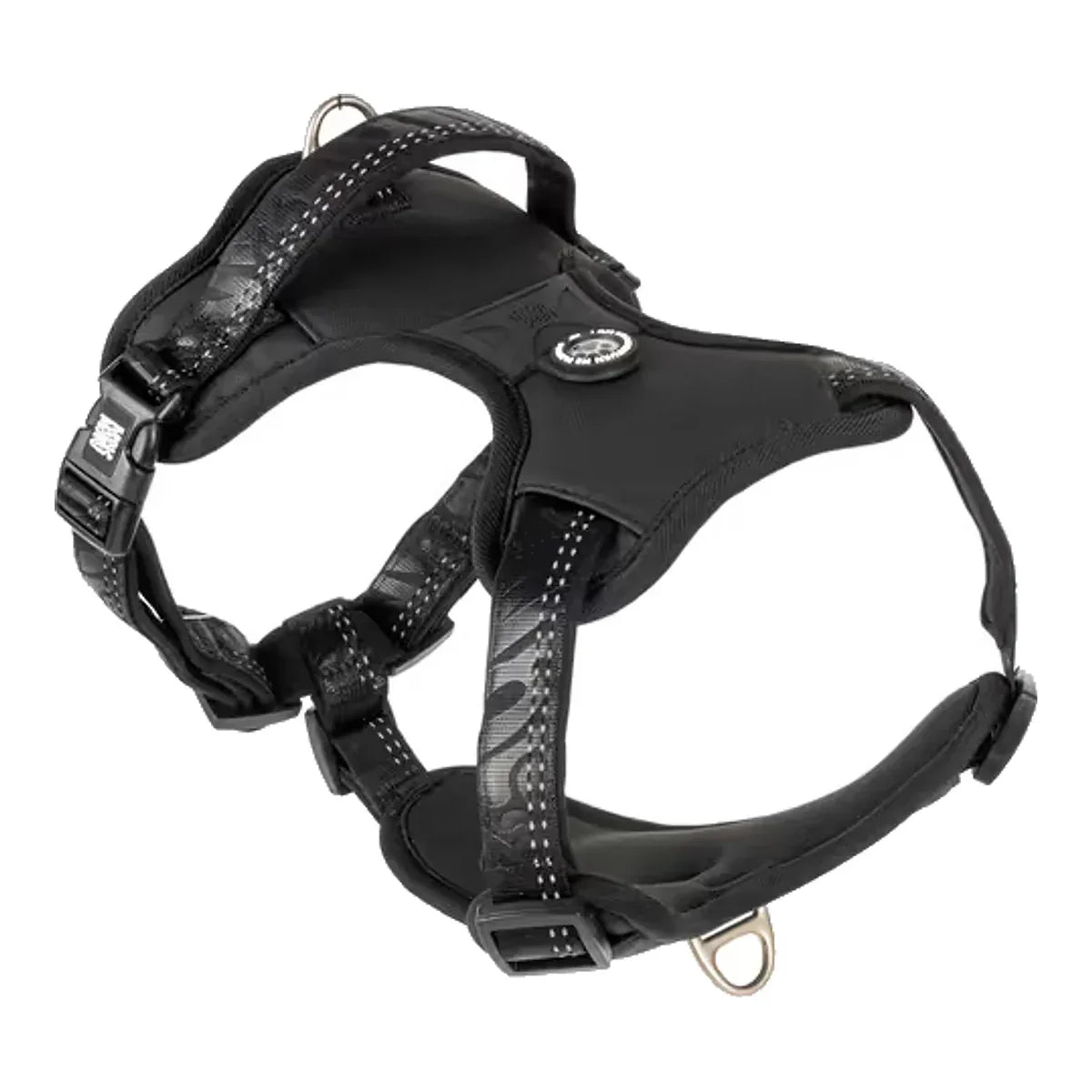 Max&Molly Sport Harness Matrix 2.0 Black - szelki regulowane dla psa, z identyfikatorem QR, czarne – packshot produktu na białym tle