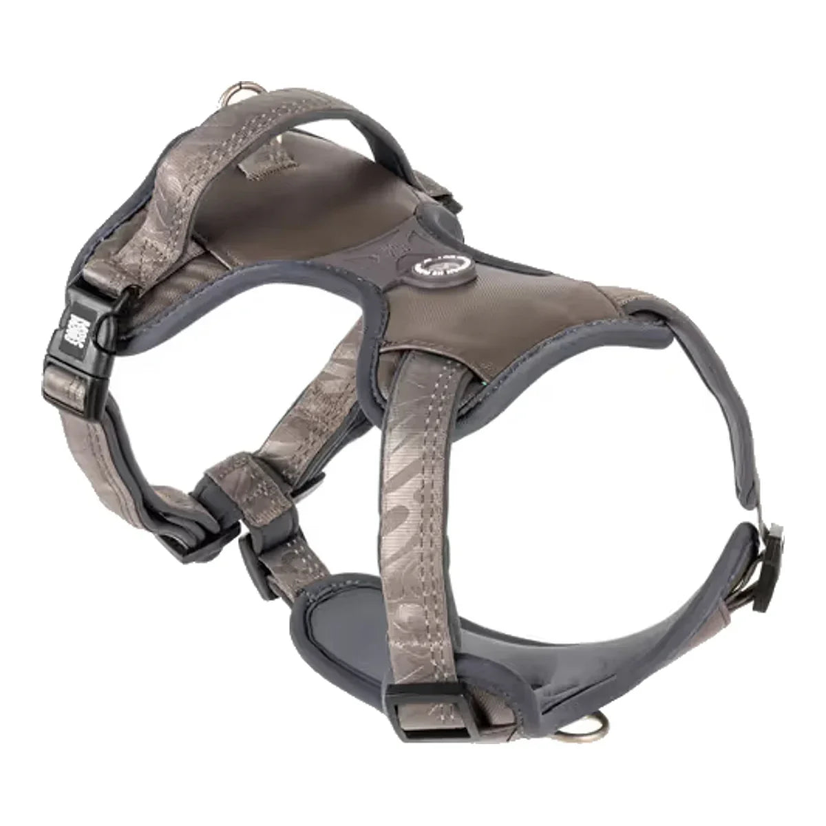 Max&Molly Sport Harness Matrix 2.0 Stone - szelki regulowane dla psa, z identyfikatorem QR, szary – packshot produktu na białym tle