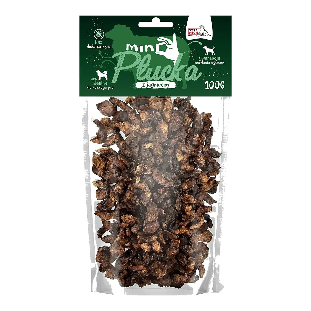 Mini płucka z jagnięciny 100g – packshot produktu na białym tle