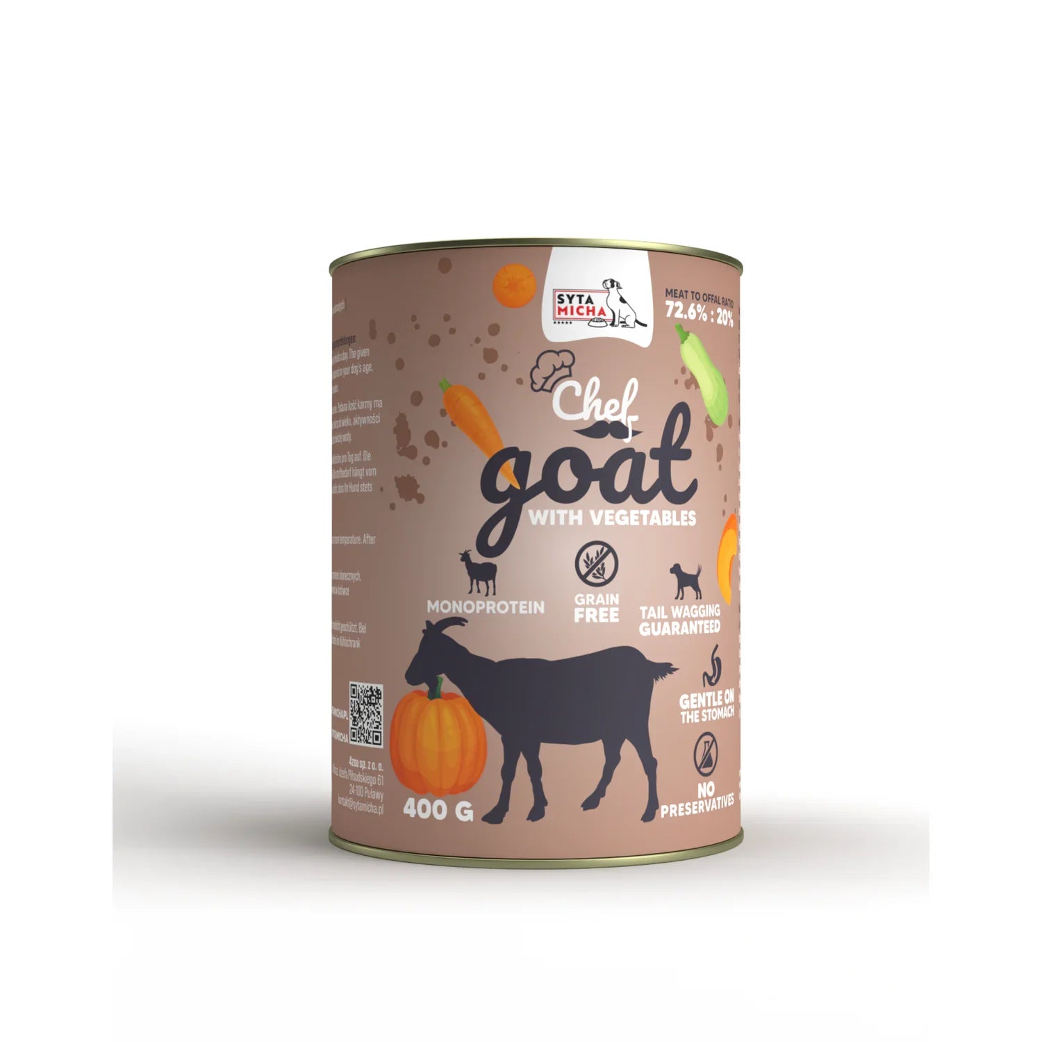 Mokra karma dla psa Koza z warzywami 400g Syta Micha