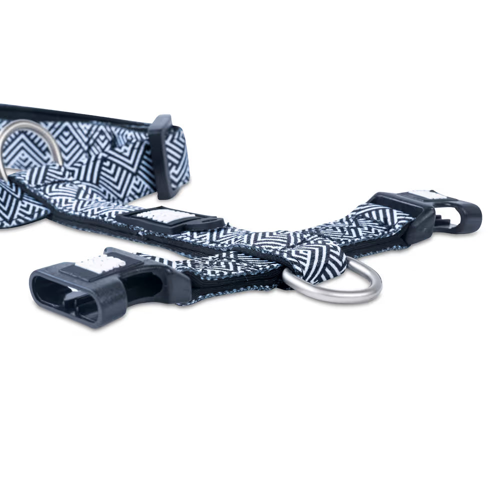 Max&Molly H-Harness Mykonos Black - czarno-białe szelki dla psa i szczeniaka, regulowane - S Max&Molly