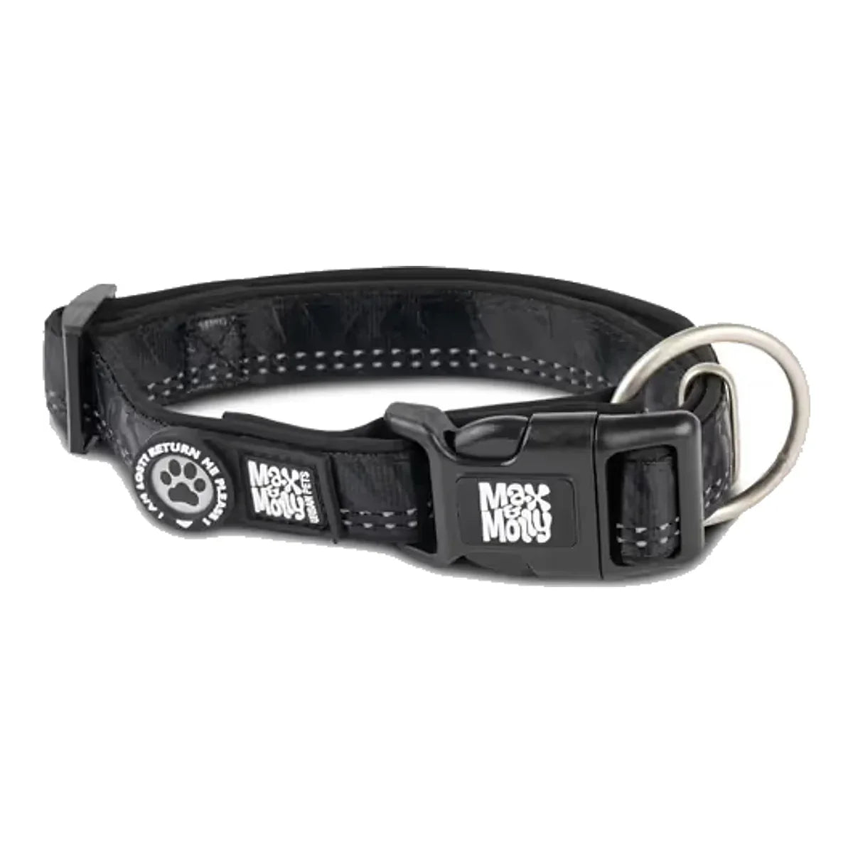 Max&Molly GOTCHA! Smart ID Matrix 2.0 Collar Black- obroża dla psa z identyfikatorem QR, czarna – packshot produktu na białym tle