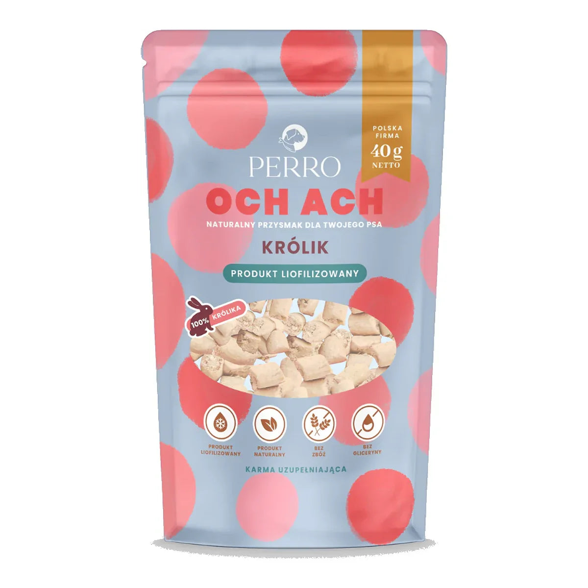 OCH ACH Królik Przysmaki liofilizowane 40g – packshot produktu na białym tle