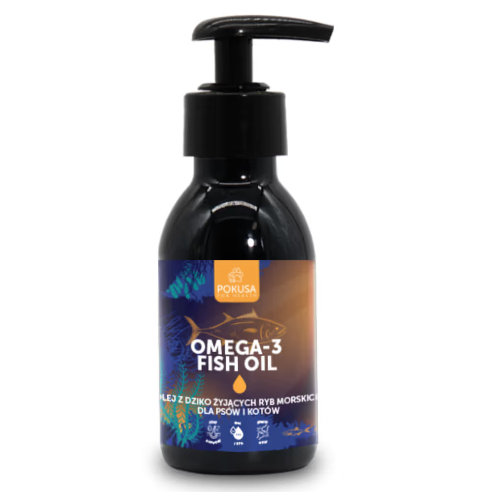 Pokusa Omega-3 Fish Oil - olej z z dziko żyjących ryb morskich dla psa i kota - 100ml Pokusa For Health