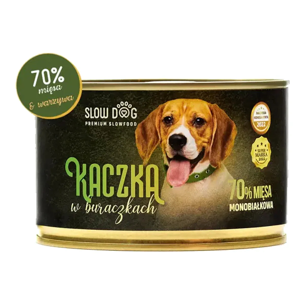 SLOW DOG Kaczka w buraczkach 410g pełnoporcjowa karma – packshot produktu na białym tle