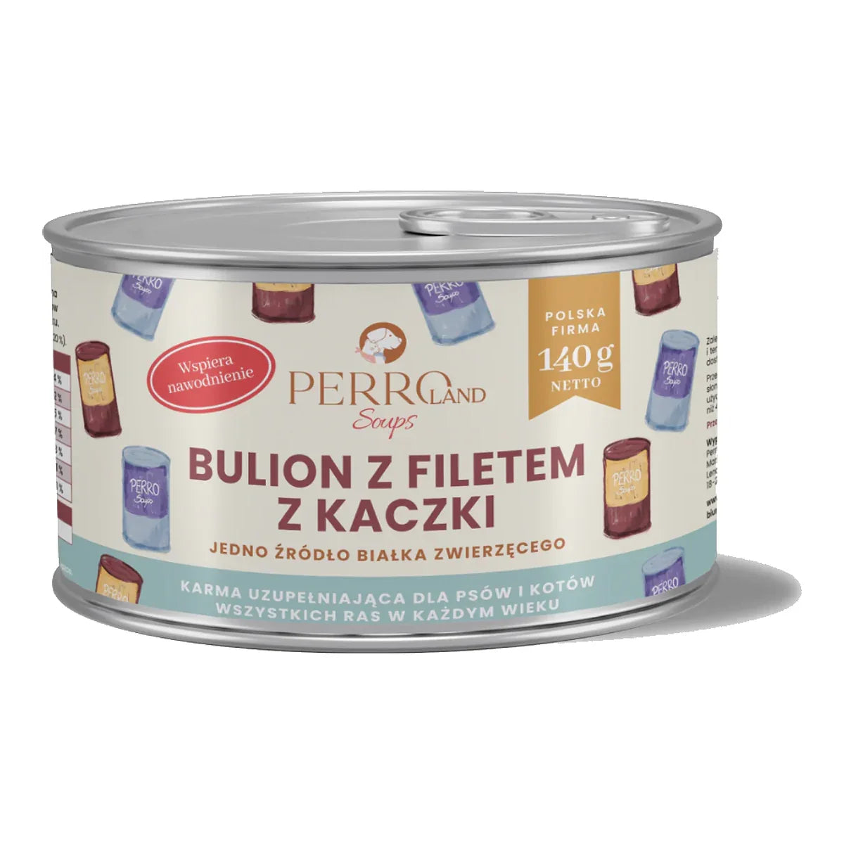 PERROland – Soups 140g – Bulion z kaczki dla psa i kota – packshot produktu na białym tle