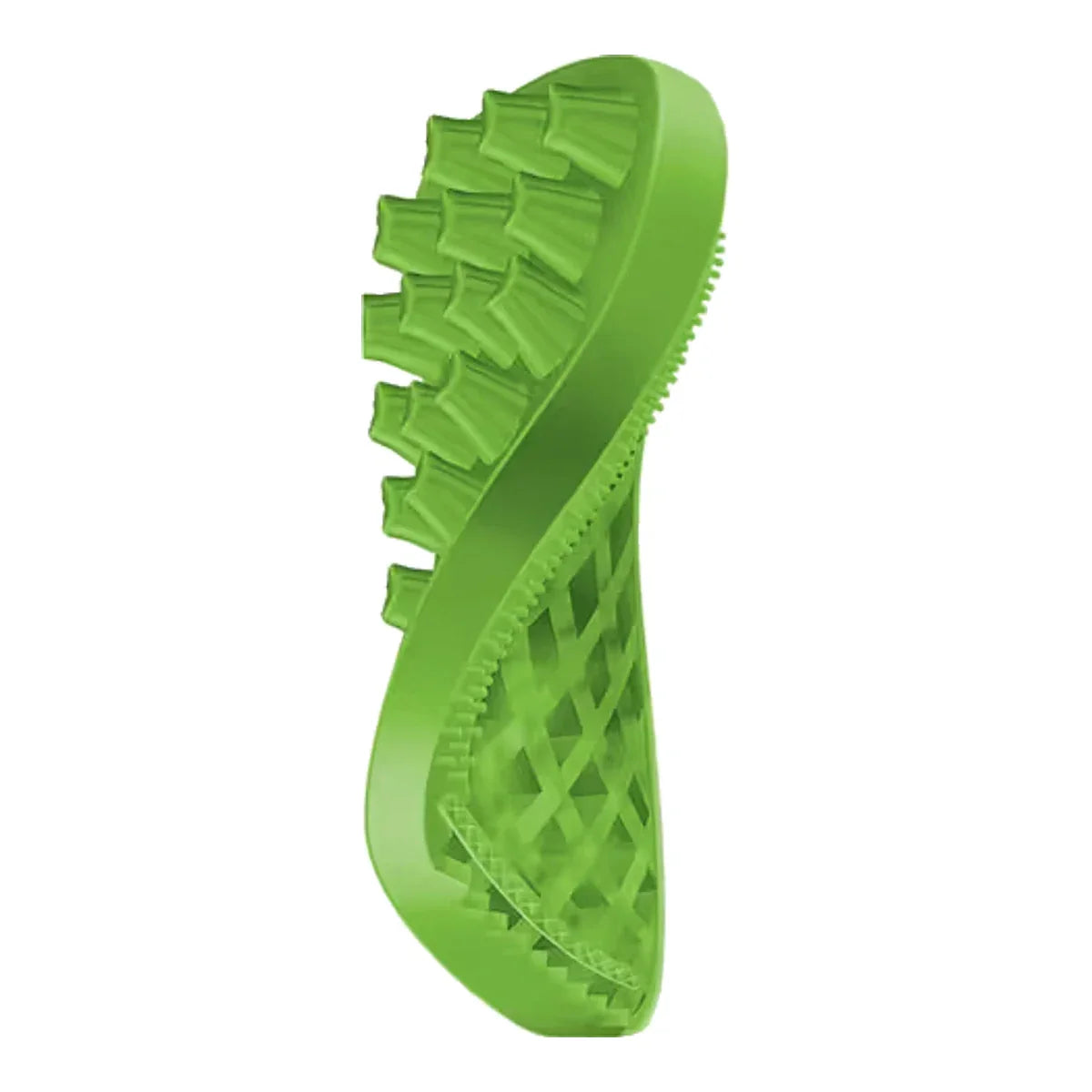 Pet+Me Soft Silicone Brush Green - szczotka silikonowa dla małych psów i kotów z długą, gęstą sierścią i miękkim podszerstkiem – packshot produktu na białym tle
