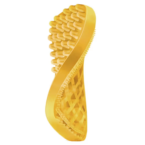 Pet+Me Medium Silicone Brush Yellow - szczotka silikonowa dla psa, o sierści krótkiej i gęstej, długiej i jedwabistej lub szorstkowłosego Pet+Me