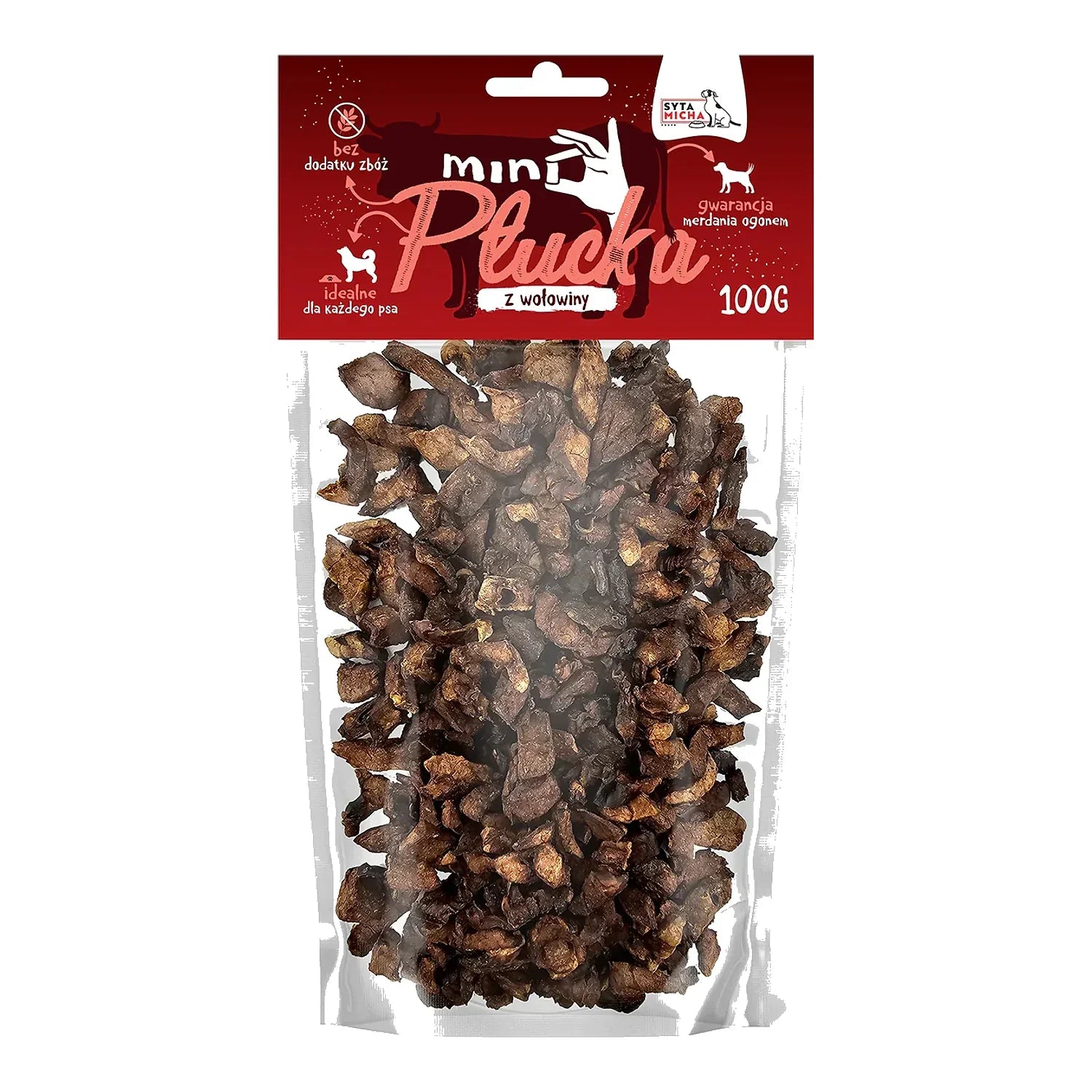 Mini płucka z wołowiny 100g – packshot produktu na białym tle