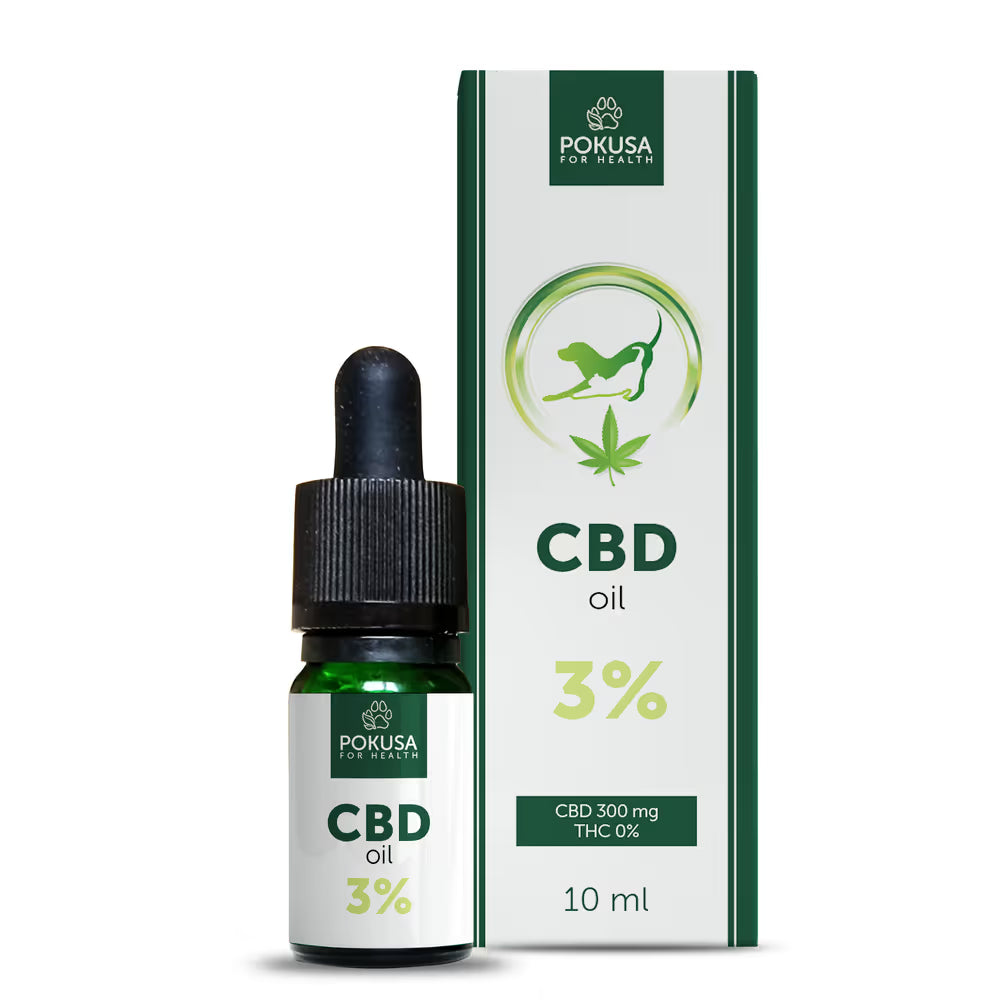 Pokusa CBD Oil 3% 10ml - olejek CBD z olejem z łososia dla psów i kotów Pokusa For Health