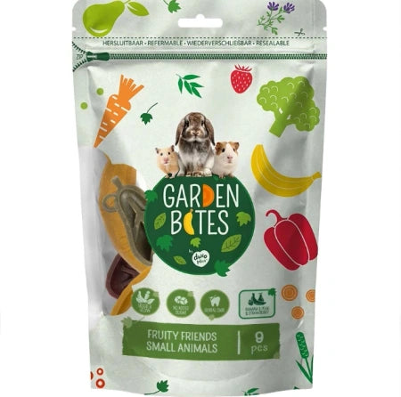 Garden Bites Veggie Friends – Warzywne przysmaki dla gryzoni i królików 14 cm, 9 szt., 76 g