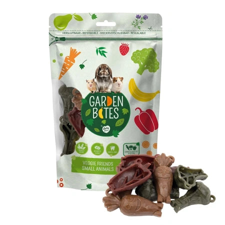 Garden Bites Fruity Friends – Owocowe przysmaki dla gryzoni i królików 14 cm, 9 szt., 76 g