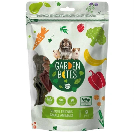 Garden Bites Fruity Friends – Owocowe przysmaki dla gryzoni i królików 14 cm, 9 szt., 76 g