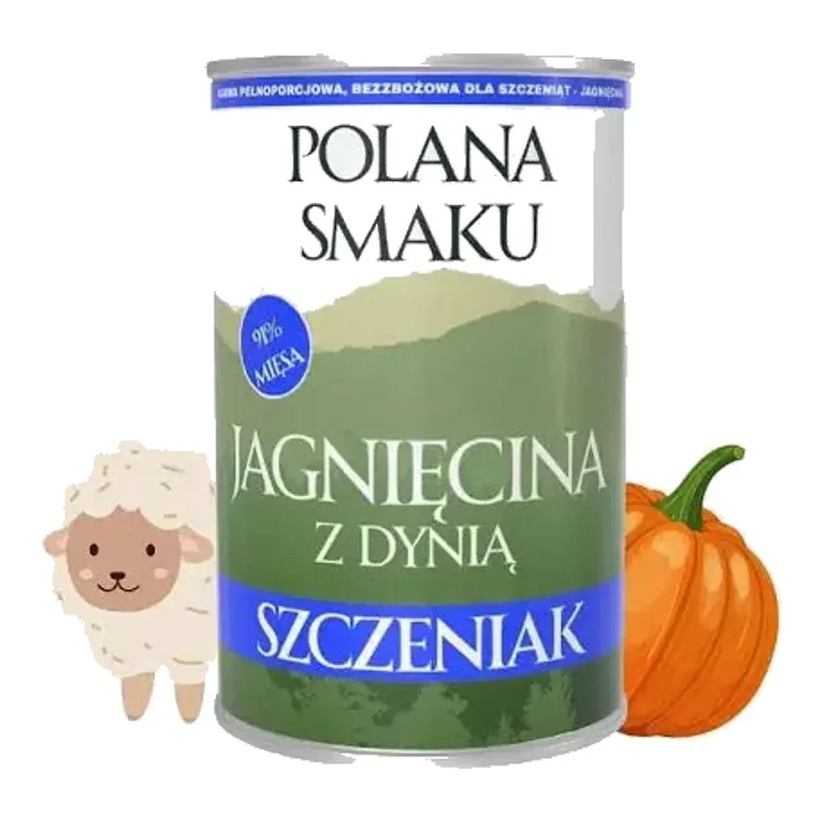Polana Smaku dla szczeniąt - Jagnięcina z dynią 400g – packshot produktu na białym tle