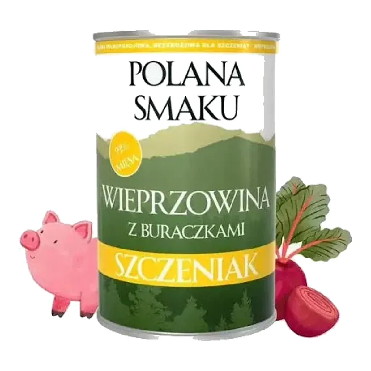 Polana Smaku dla szczeniąt - Wieprzowina z buraczkami 400g – packshot produktu na białym tle