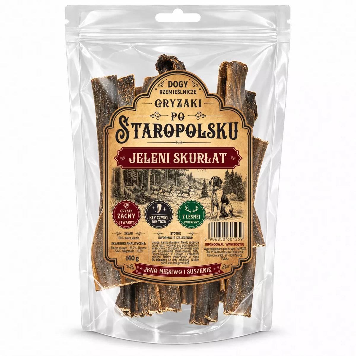 DOGY Rzemieślnicze - Gryzaki Po Staropolsku - JELENI SKURŁAT 140g