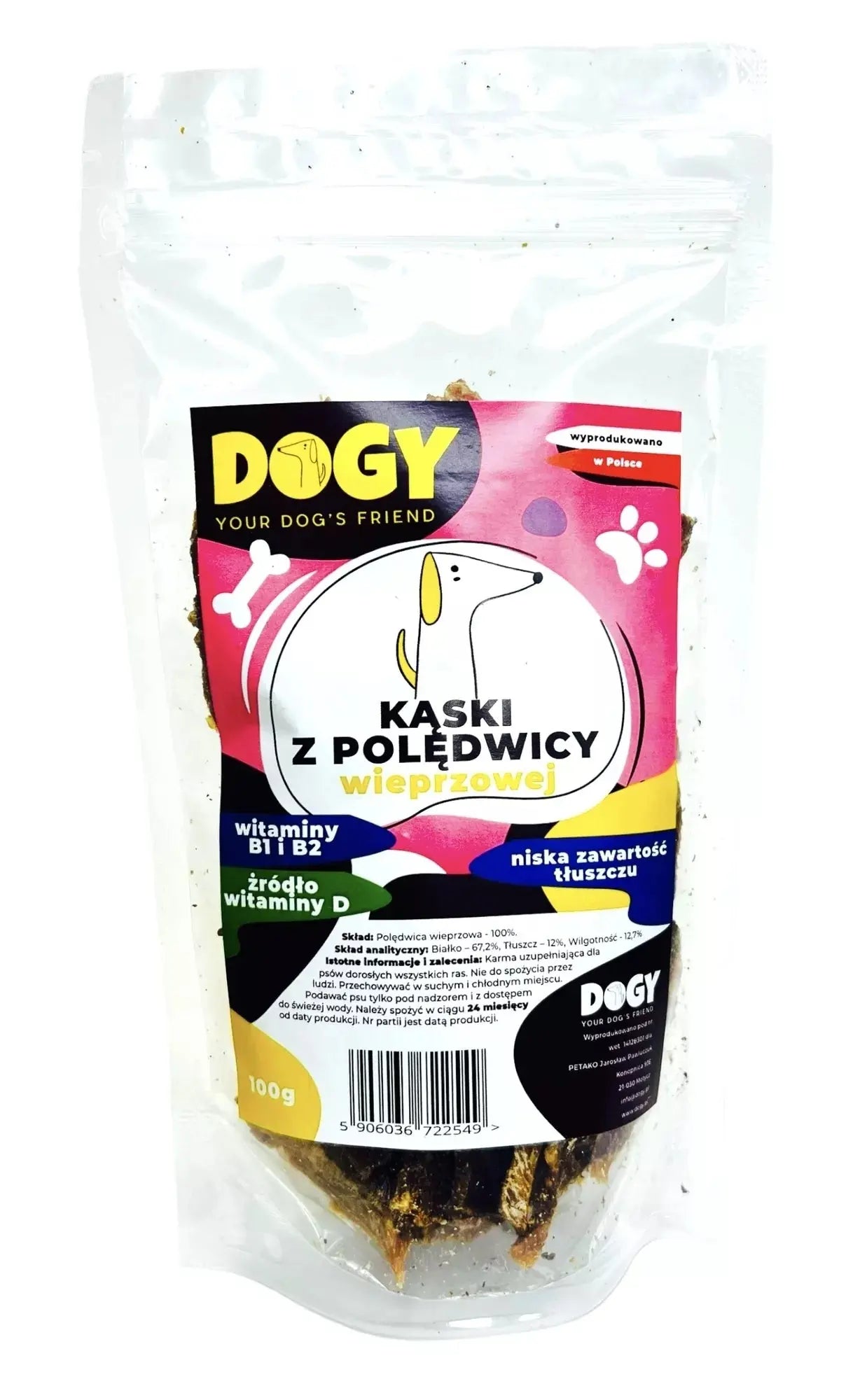DOGY - Kąski z polędwicy wieprzowej 100g DOGY