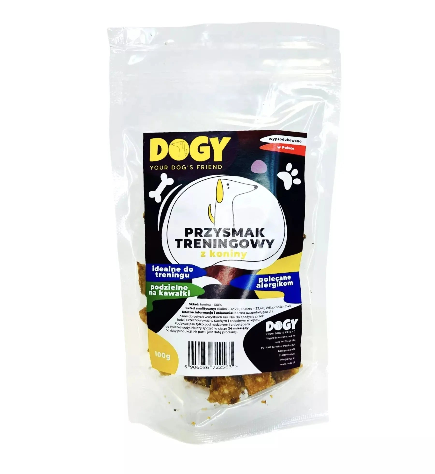 DOGY - Przysmak Treningowy z Koniny 100g DOGY
