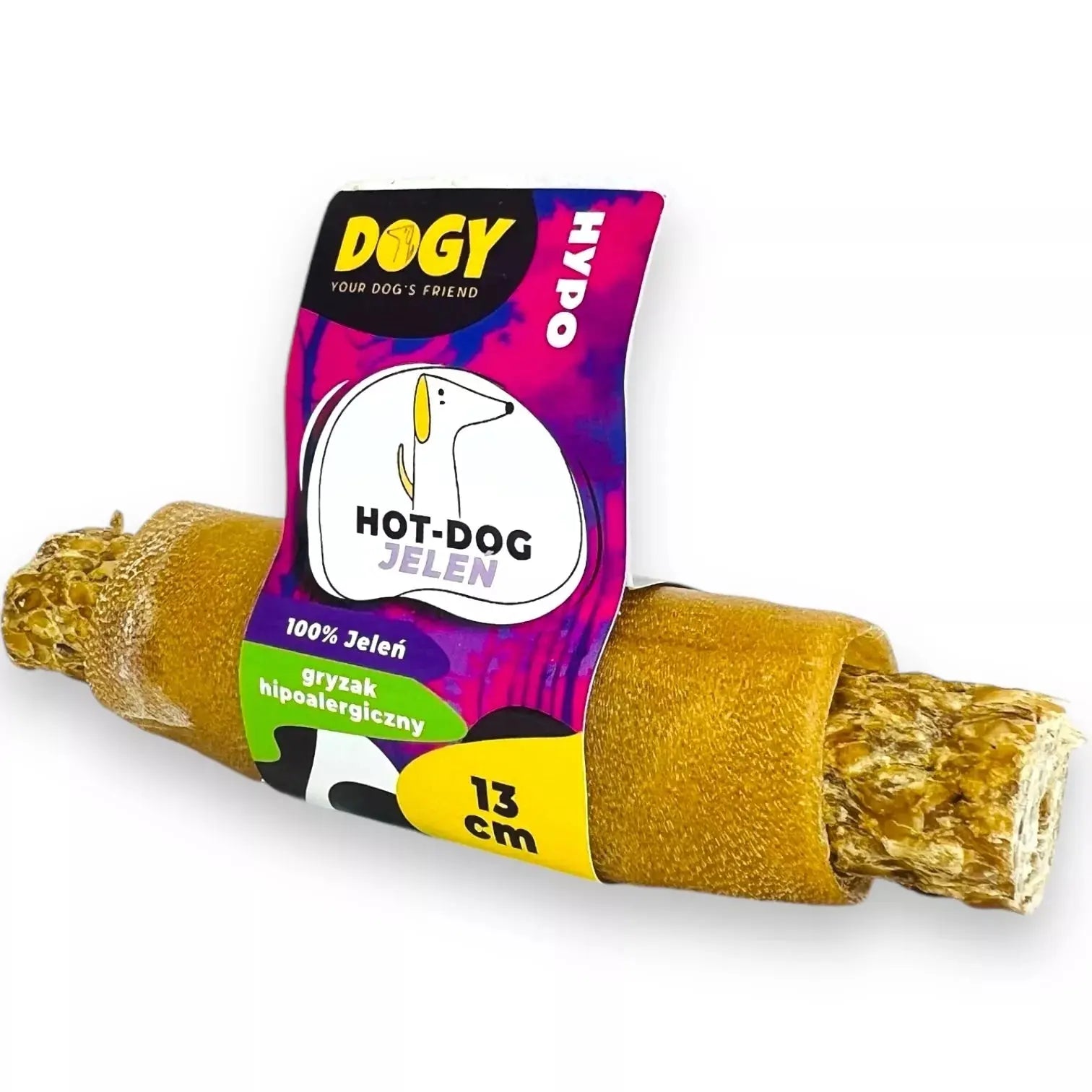 DOGY HYPO - Hot-Dog z Jelenia 13cm 1szt DOGY