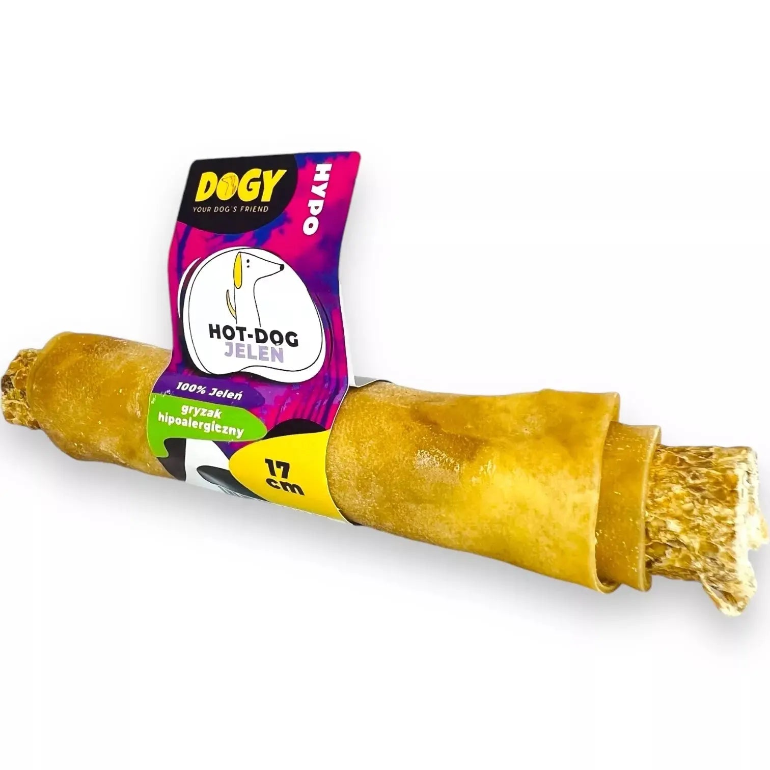 DOGY HYPO - Hot-Dog z Jelenia 17cm 1szt DOGY
