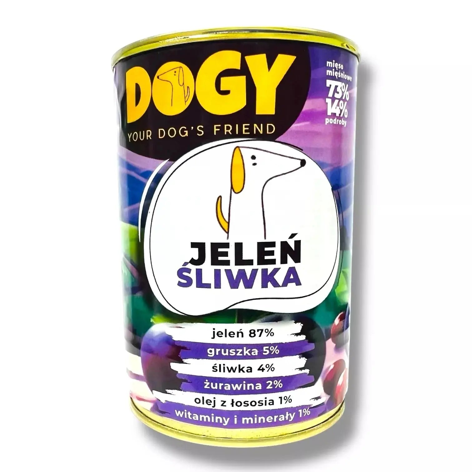 DOGY - Karma mokra Jeleń ze Śliwką 400g DOGY