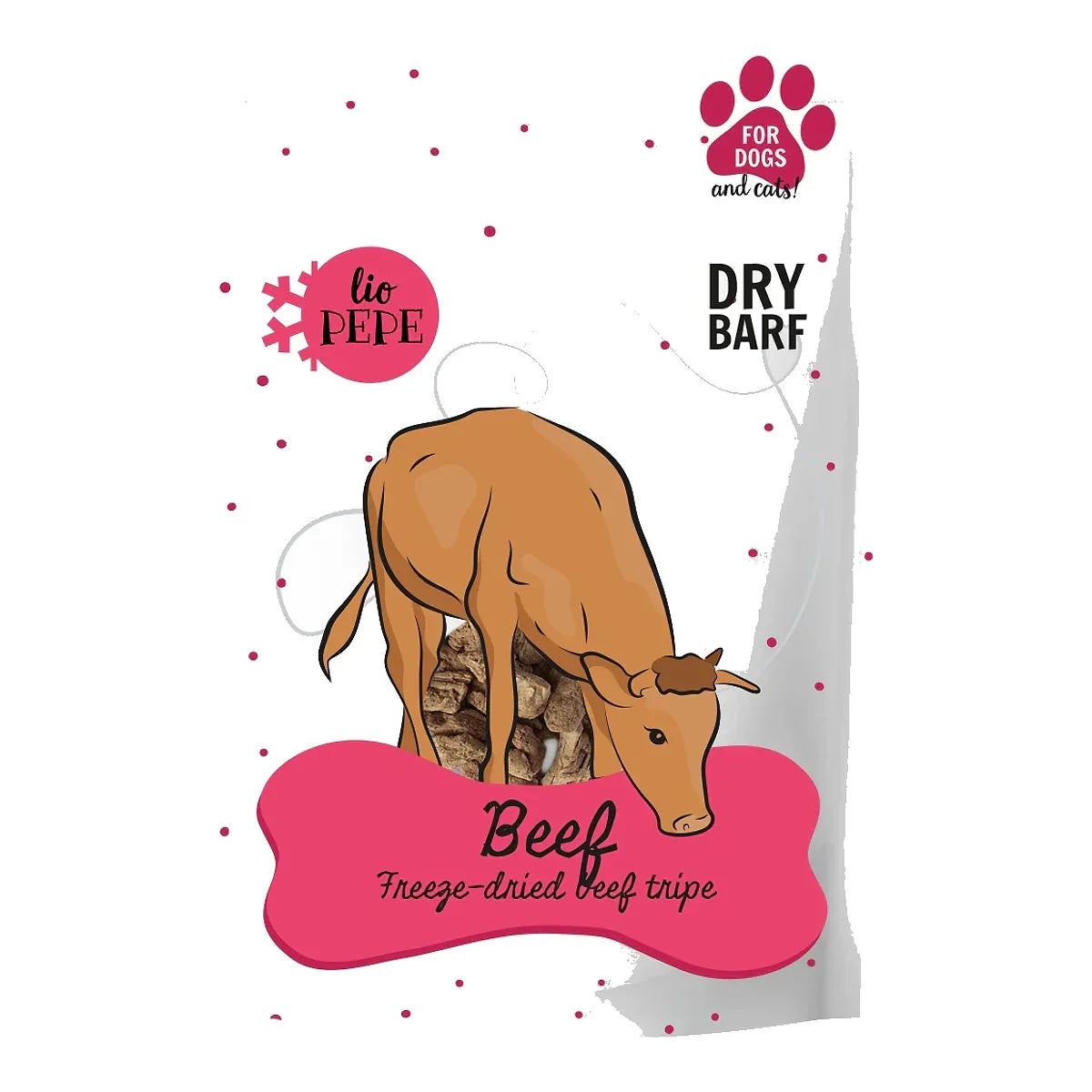 Przysmak dla psa i kota Lio PEPE Beef tripe żwacz wołowy 60g – packshot produktu na białym tle