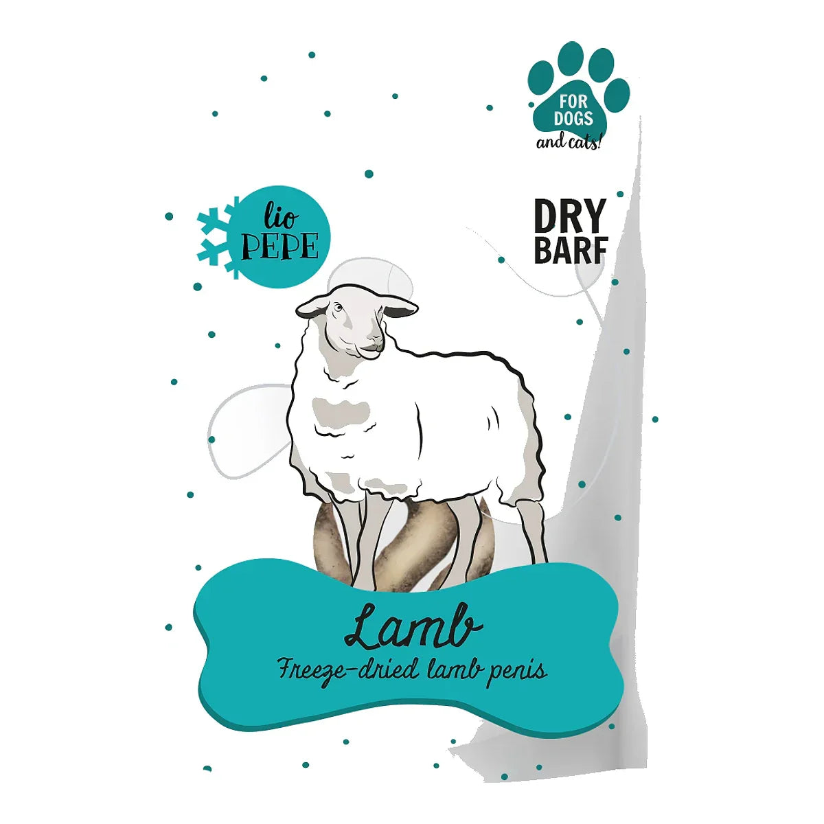 Przysmak dla psa i kota Lio PEPE Lamb penis penis jagnięcy 60g – packshot produktu na białym tle