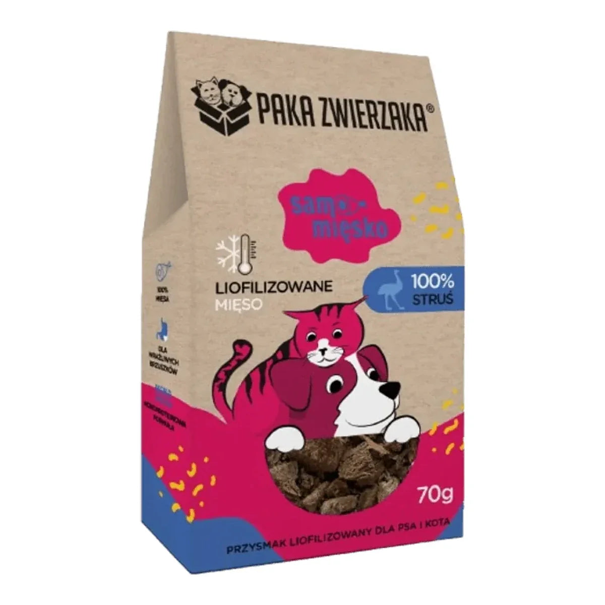 Przysmak liofilizowany Samo Mięsko STRUŚ 70g – packshot produktu na białym tle