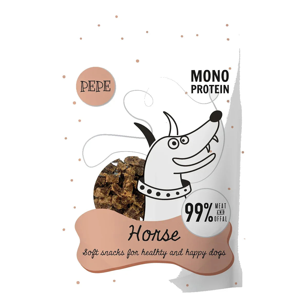 Przysmak PEPE Horse (koń) 70g – packshot produktu na białym tle