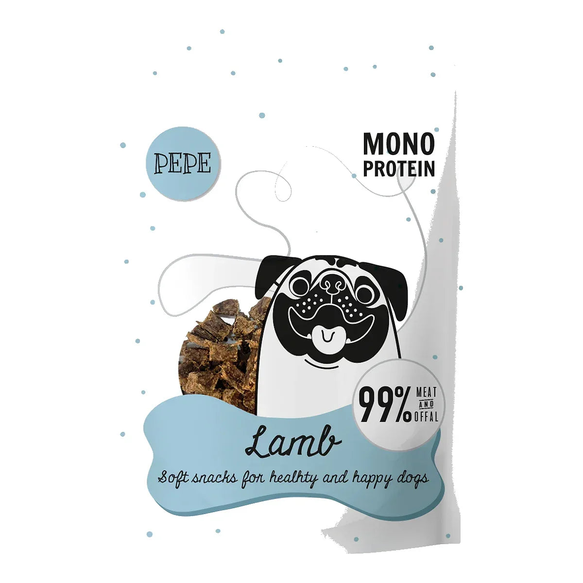 Przysmak PEPE Lamb (jagnięcina) 70g – packshot produktu na białym tle