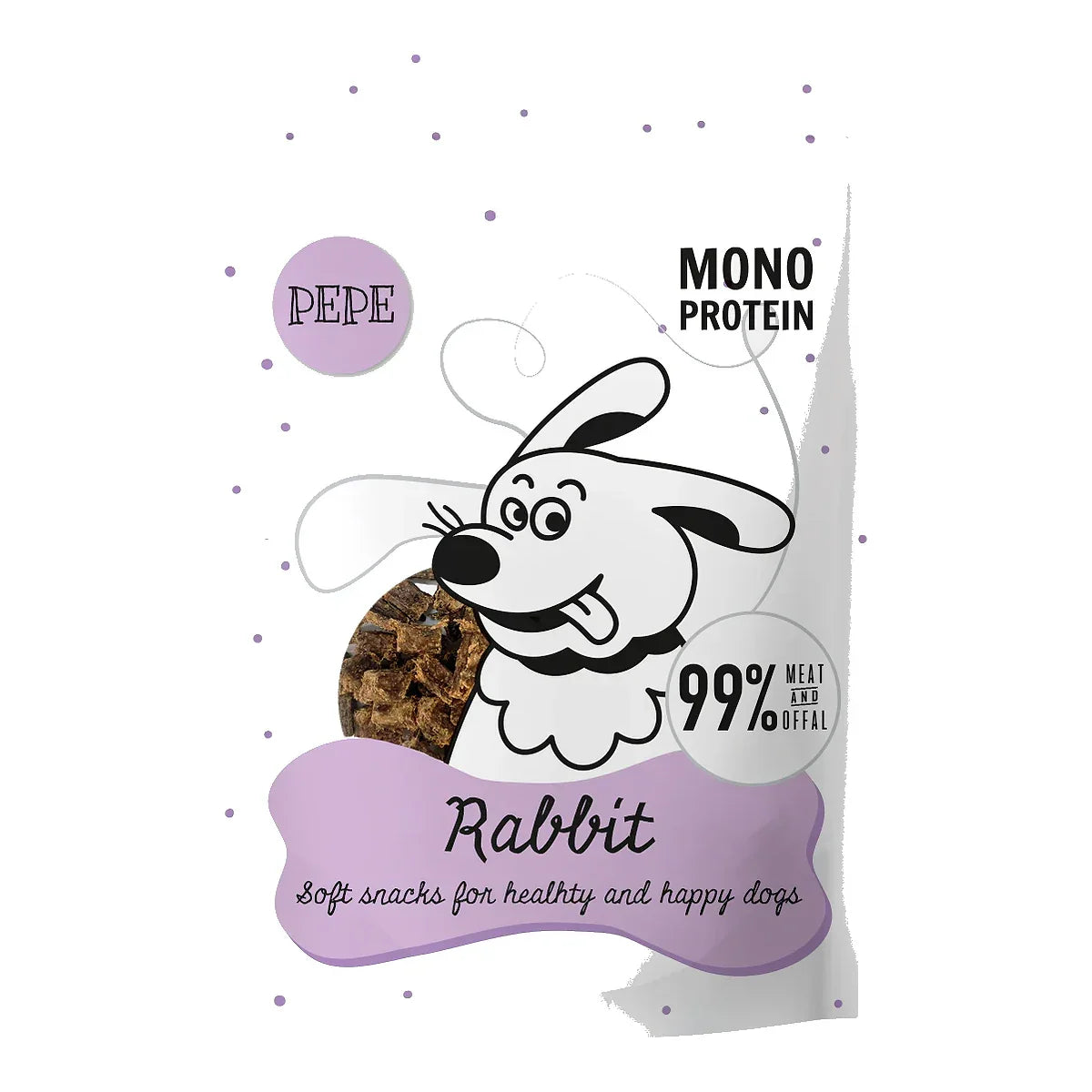 Przysmak PEPE Rabbit (królik) 70g – packshot produktu na białym tle