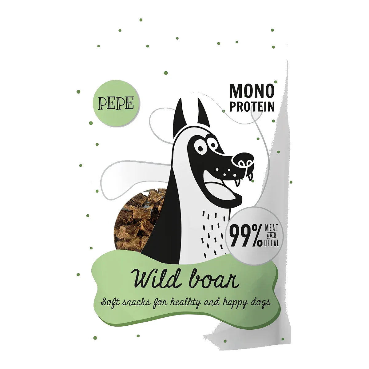 Przysmak PEPE Wild Boar (dzik) 70g – packshot produktu na białym tle