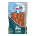 Renske healthy meat strips Salmon - suszone płaty mięsa łososia (100g) – packshot produktu na białym tle