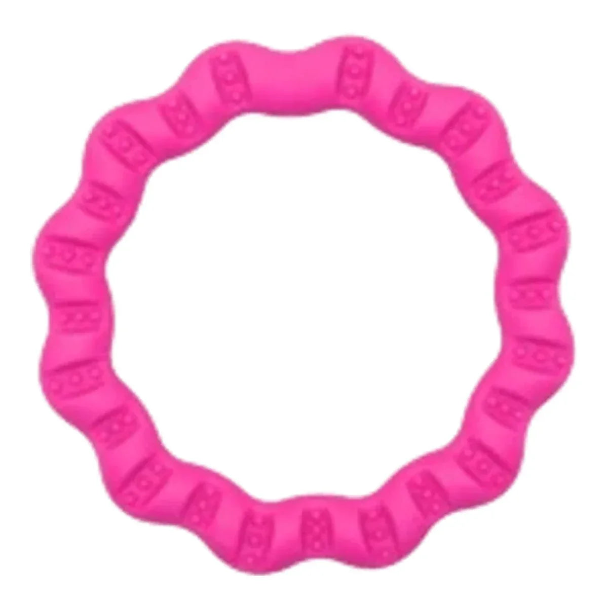 Ring do przeciągania dla psa – Fringoo MINI - róż – packshot produktu na białym tle