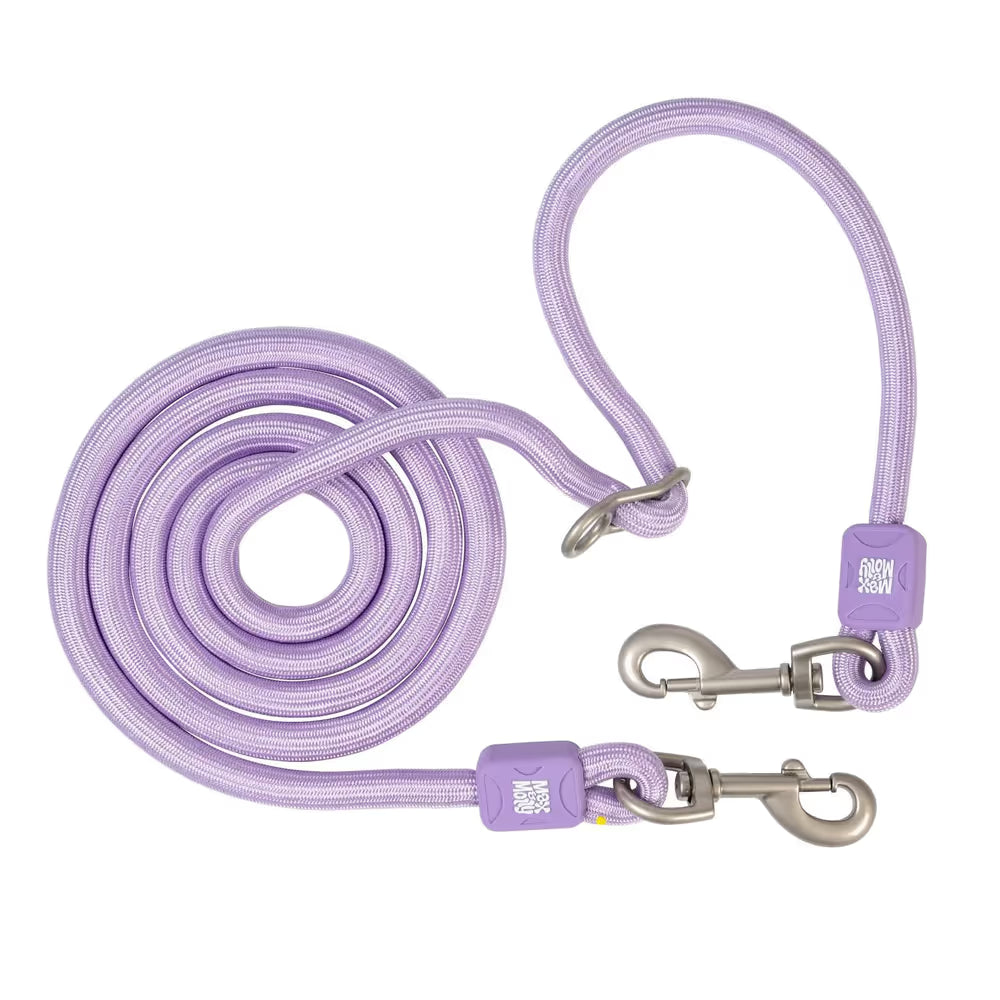 Max&Molly Rope Leash Matrix 2.0 200cm Lavender - przepinana smycz linowa dla psa, fioletowa Max&Molly