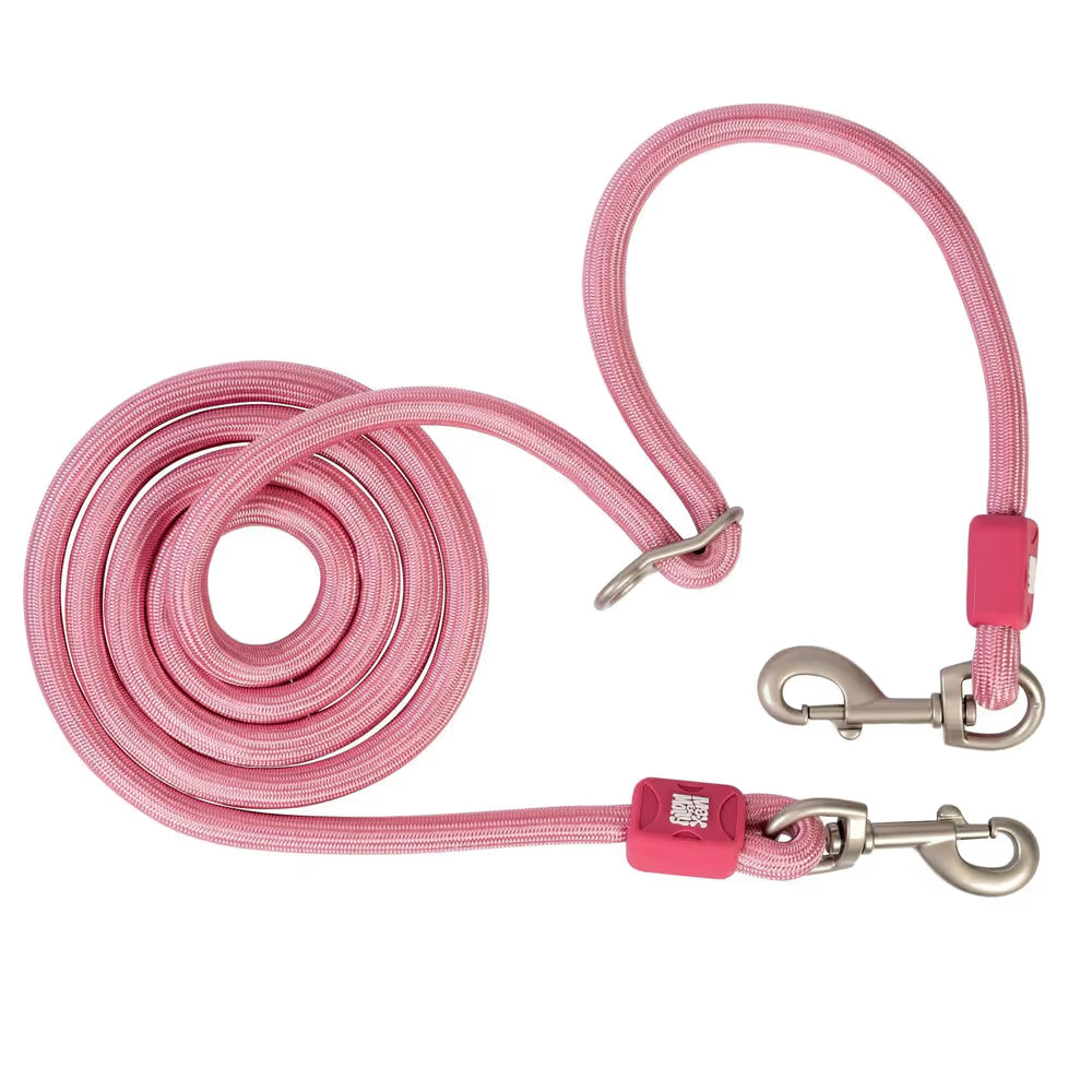 Max&Molly Rope Leash Matrix 2.0 200cm Rose - przepinana smycz linowa dla psa, różowa Max&Molly
