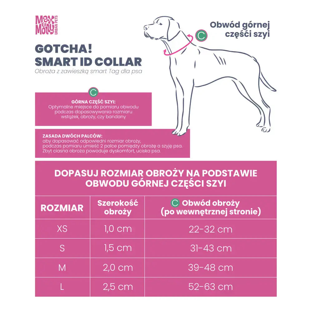 Max&Molly GOTCHA! Smart ID Aloha Collar - obroża z zawieszką smart Tag dla psa - L