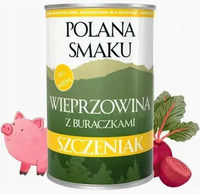 Polana Smaku dla szczeniąt - Wieprzowina z buraczkami 400g Polana Smaku