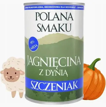 Polana Smaku dla szczeniąt - Jagnięcina z dynią 400g Polana Smaku