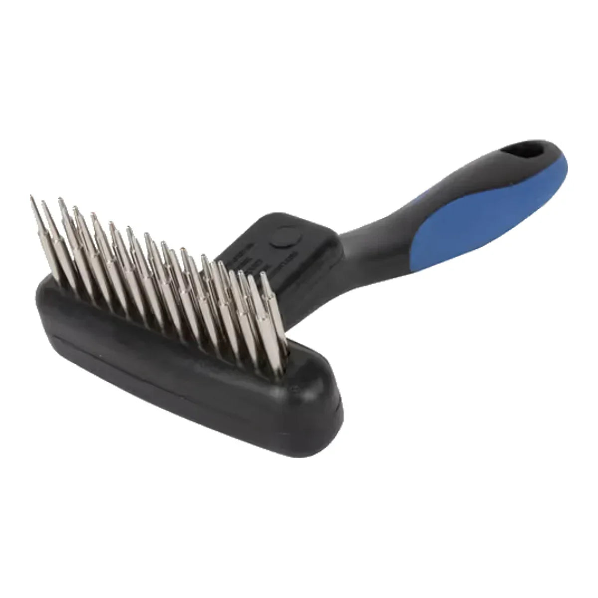 Show Tech Double Row Twist & Cling Rake - dwurzędowe zgrzebło dla psa, pneumatyczne i obrotowe piny – packshot produktu na białym tle